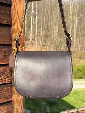 RARE Coach Mini Pouch #9125 Dark Brown Leather Bonnie Cashin Cartouche VTG 1970s